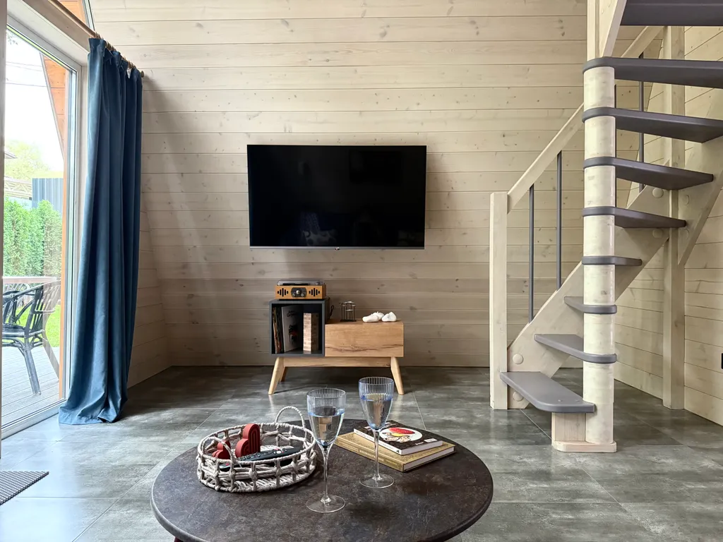 Уютный А-фрейм Ручей с баней и чаном