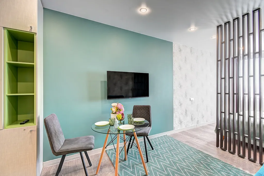 Квартира Квартира Зонированная студия с ванной, видом на море, бассейном на территории — Адлер