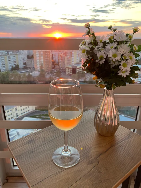 Желтая студия с панорамным видом на город и Двину