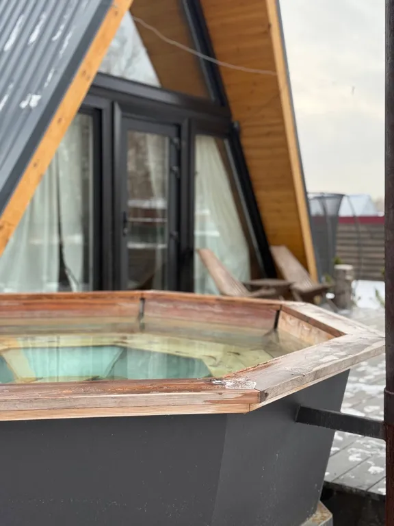 Уютный домик за городом с баней и горячим чаном