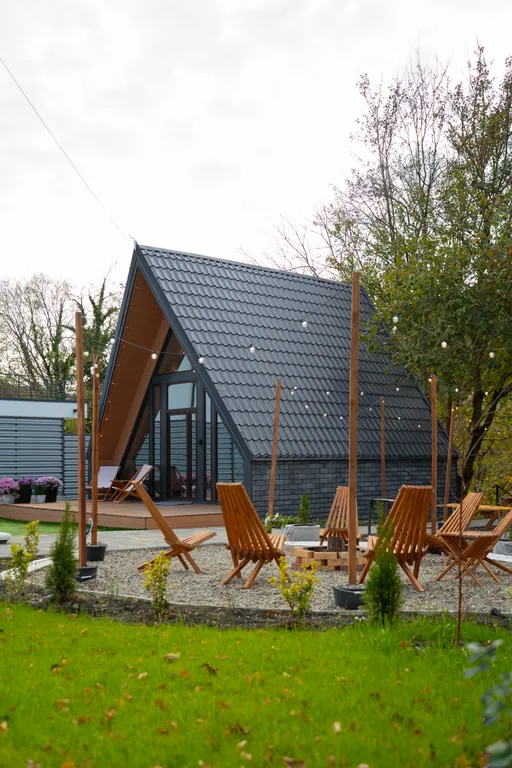 Коттедж А-фрейм коттедж Лимон с бассейном — Прасковеевка