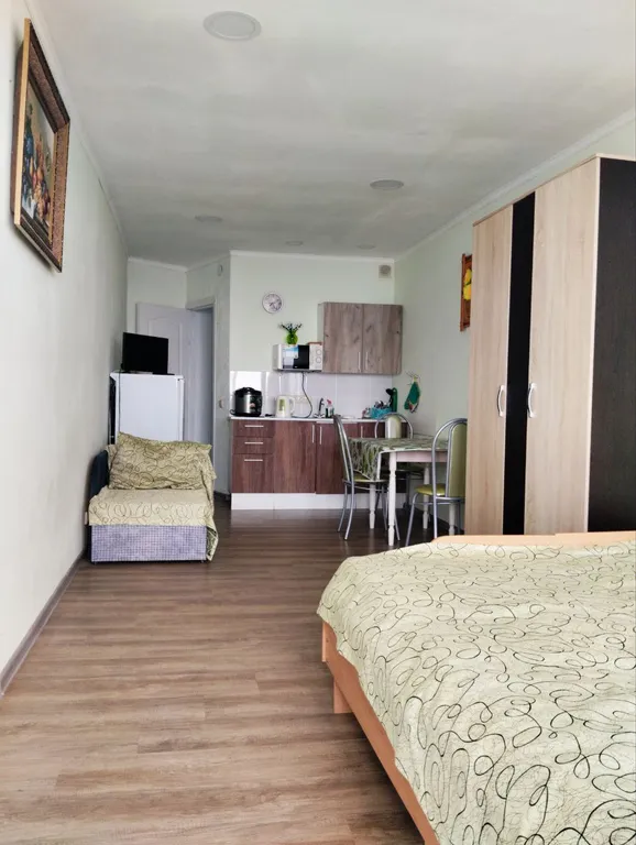 Зелёная студия с видом на море и горы