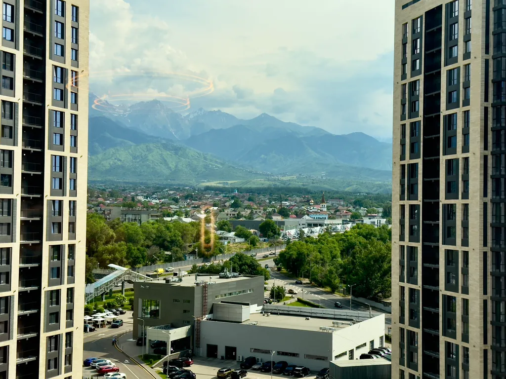 Просторная студия с видом на горы