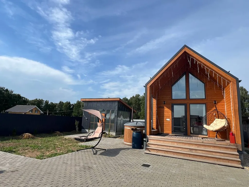 Комфортабельный барнхаус с баней и купелью для отдыха вдали от города