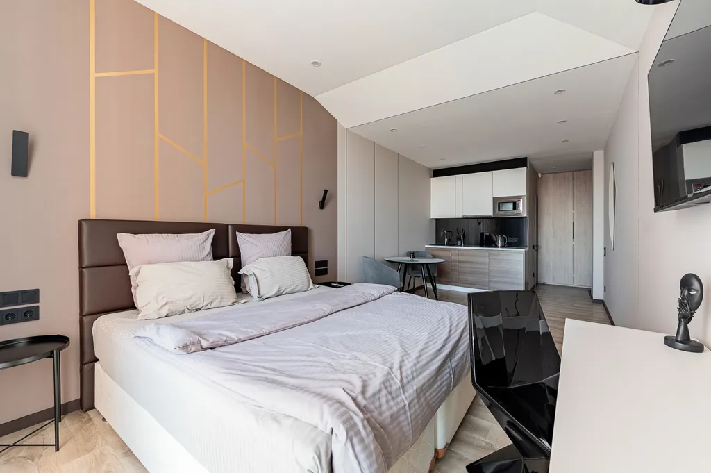 Уютная квартира в центре города» с балконом и видом на золотой Мост