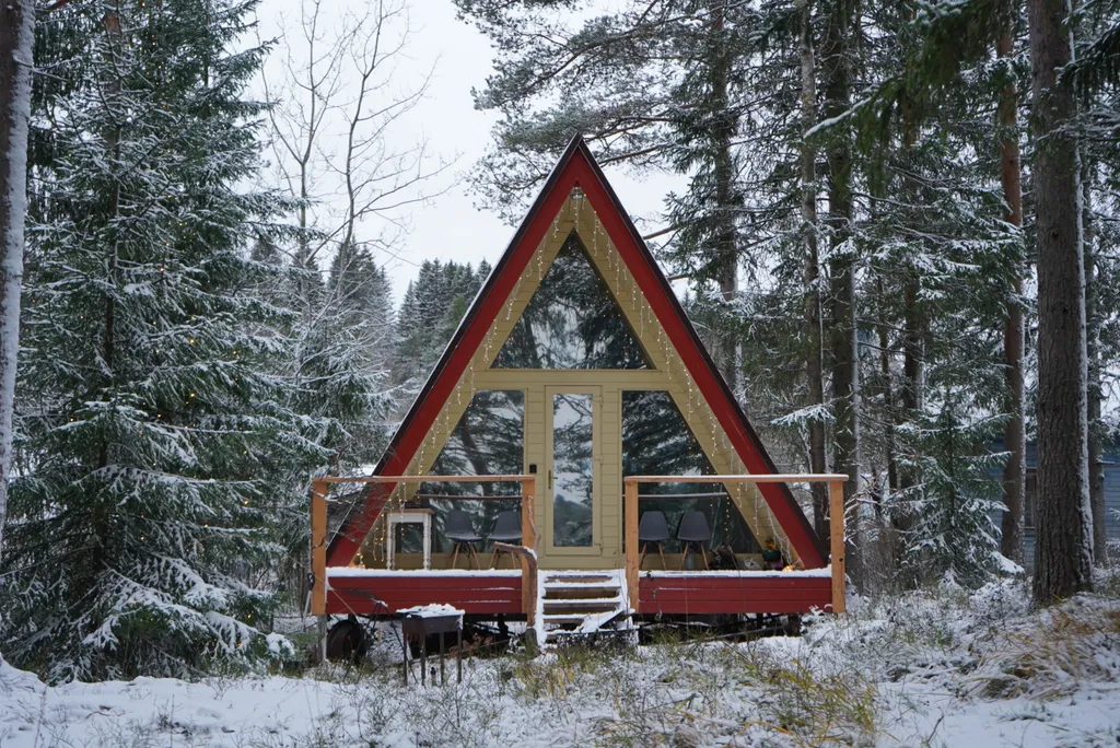 А-фрейм дом на горе