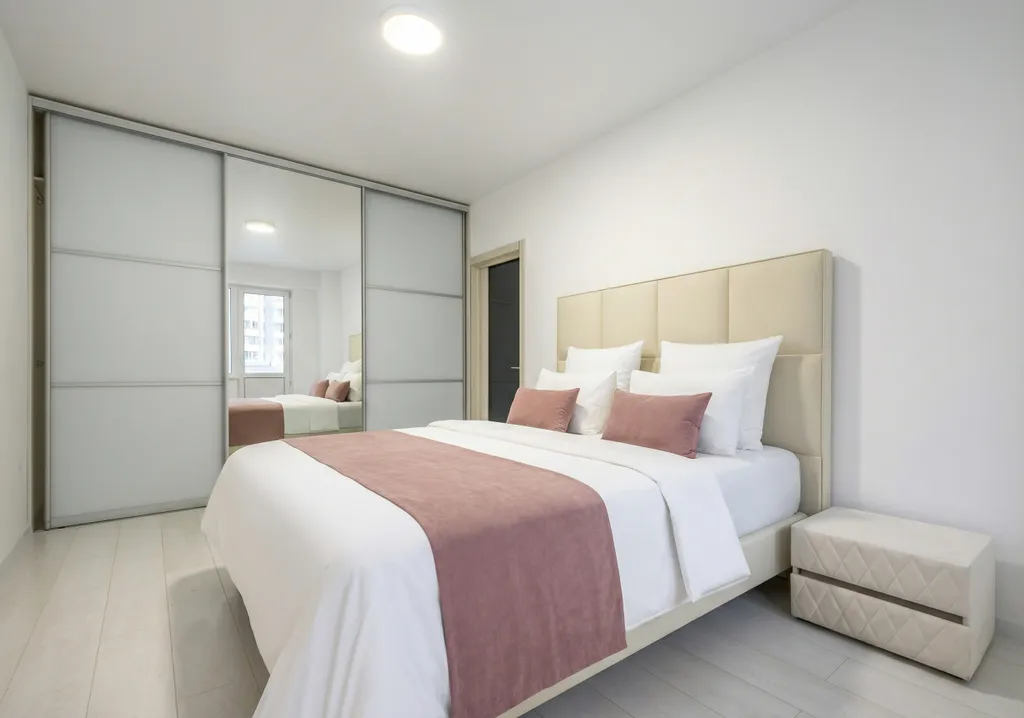 Белоснежная квартира с яркими акцентами в ЖК Центральный