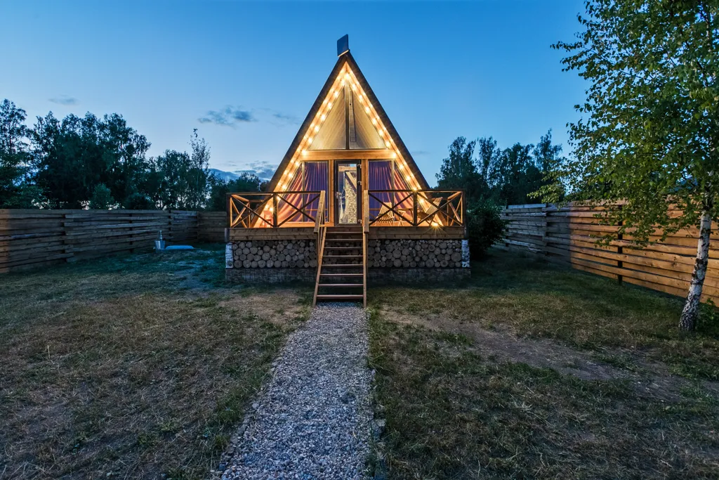 Афрейм (дом-шалаш) ОСЕНЬ с баней