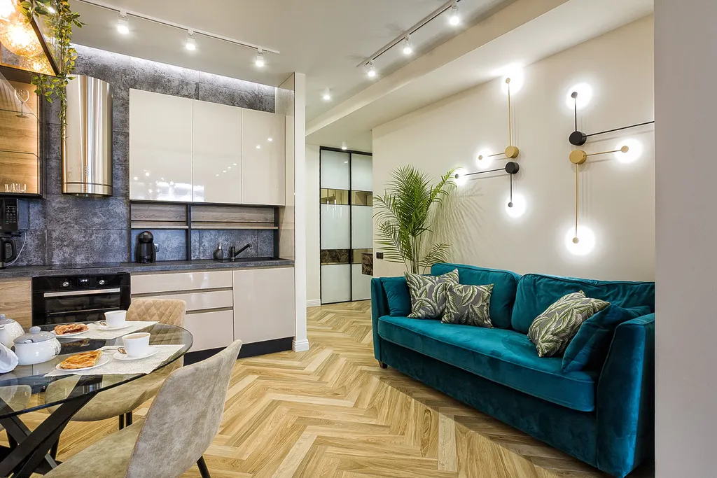 Студия с дизайнерским ремонтом в парковой зоне с террасой