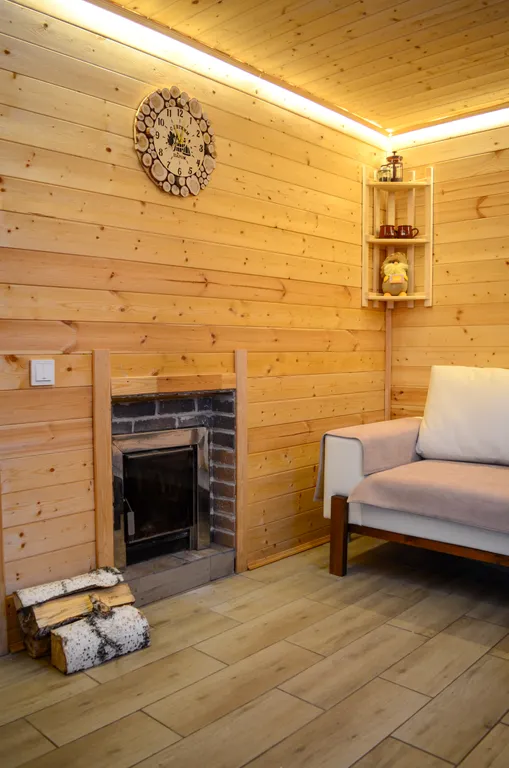 Дом с панорaмными окнaми, баней, чаном и уютной атмосферой