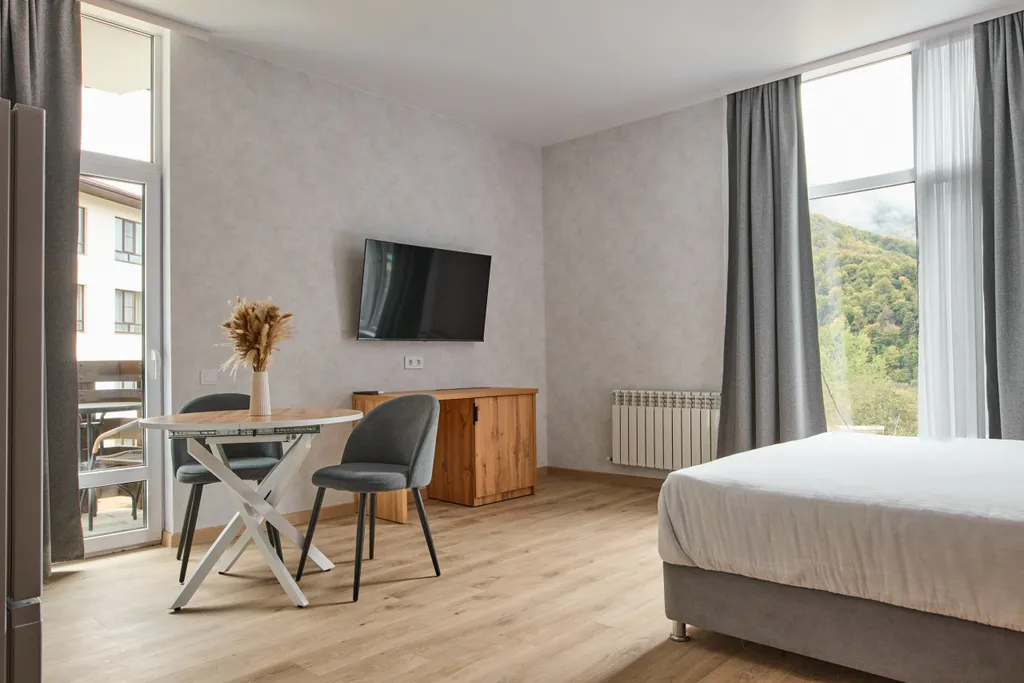 Квартира Квартира Панорамный двухместный апартамент улучшенный комфорт с кухней и балкон — Эсто-Садок