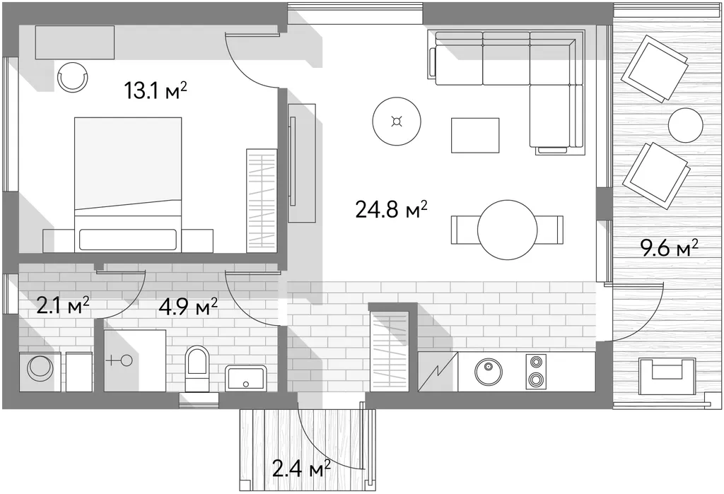 Коттедж Дом с одной спальней на 1 линии с видом на озеро — Приморск