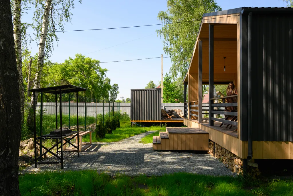 Дом с камином и баней у озера