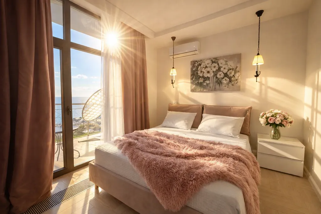 Апартаменты со спальней, лучший вид на море с 16 этажа