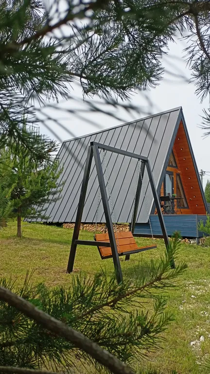 Дом в стиле A-frame рядом с озером в 30 минутах от Нижнего Новгорода