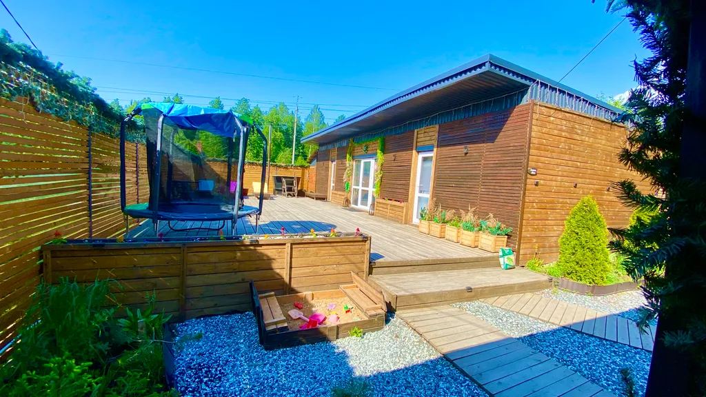 Домик Рокс с баней, банным чаном и чашей для купания