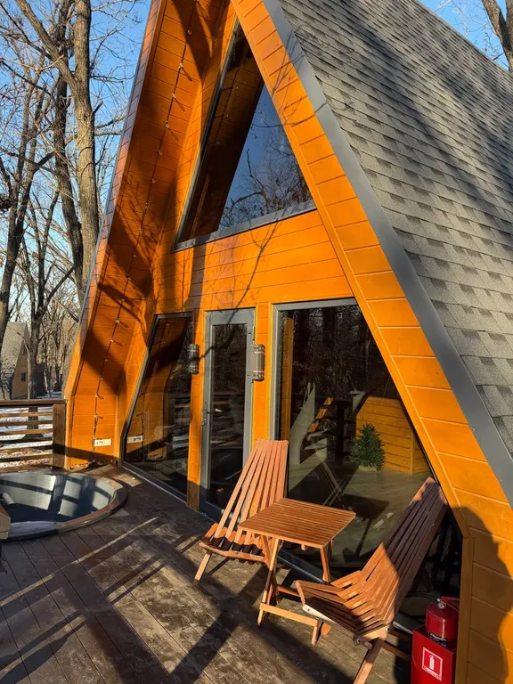 Дом A-Frame с купелью для Вашего уютного отдыха