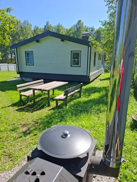 Дом в лесу с большой террасой