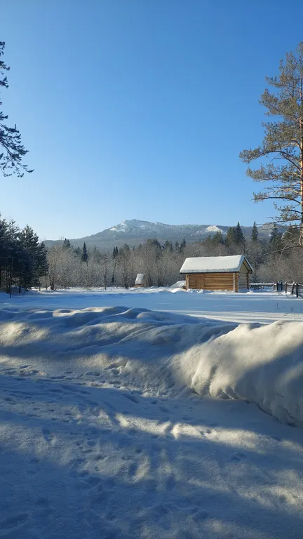 Домик в окружении гор