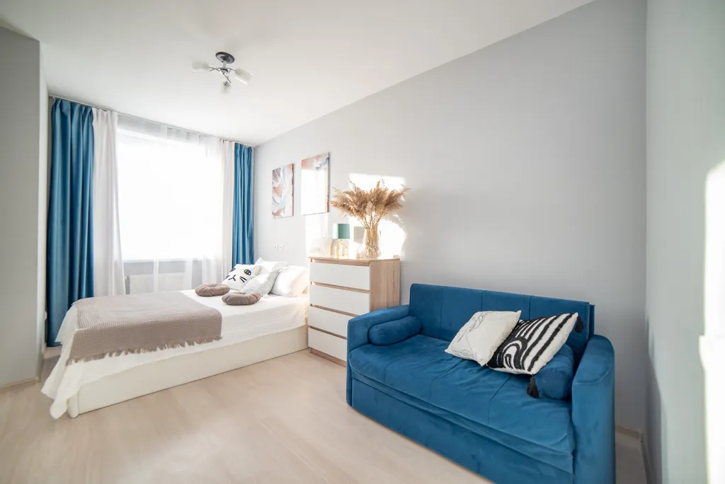 Студия с лоджией на Тенистой 8Б для 4 гостей