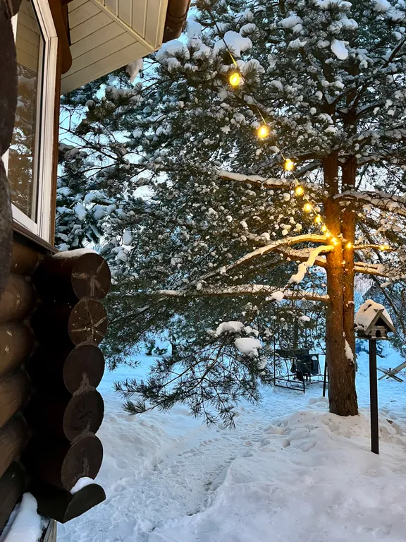 Коттедж Атмосферный дом из бревна с камином и сауной у водохранилища — Маслово