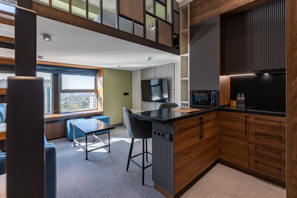 Видовой двухуровневый лофт с дизайнерским ремонтом для 2-4 гостей