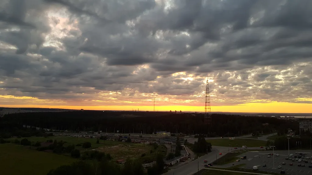 Просторная квартира с видом на закат