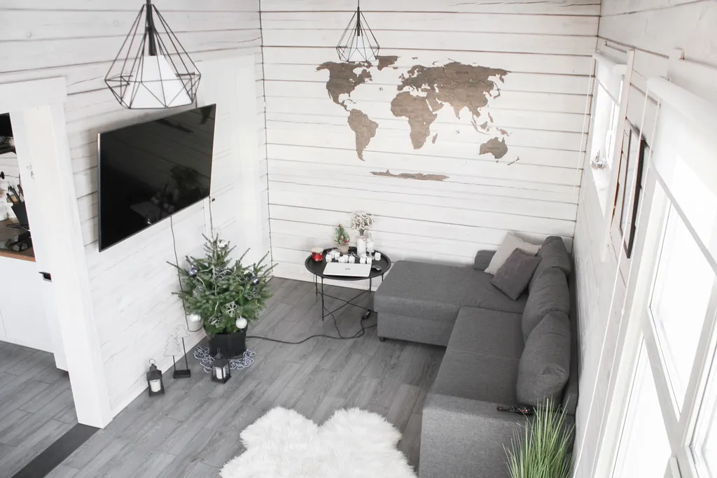 Уютный светлый деревянный домик с сауной и купелью