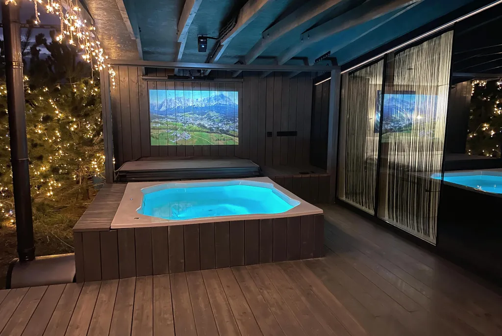 Эко-дом с горячей джакузи и профессиональным грилем на террасе