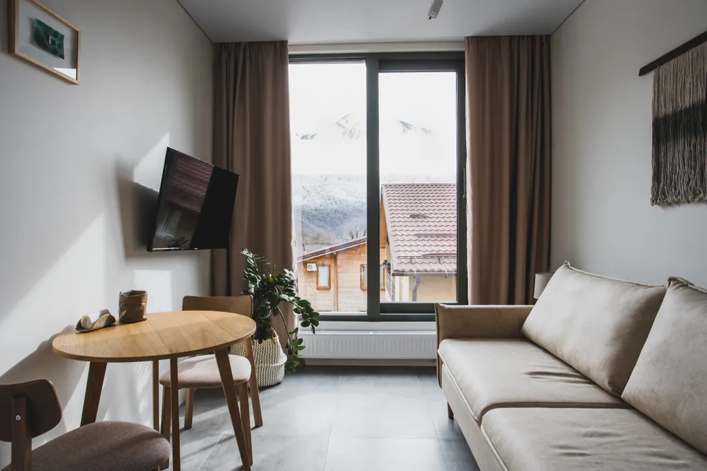 1-комнатные апартаменты с видом на горы и бассейном