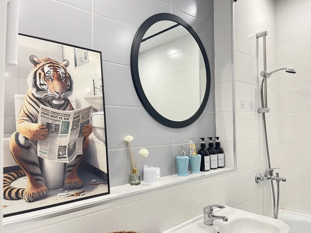 Большая квартира-студия с ванной для 3х гостей