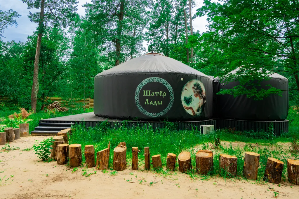 Глэмпинг в лесу