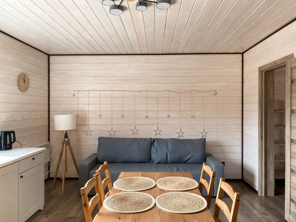 Дом в скандинавском стиле на берегу реки