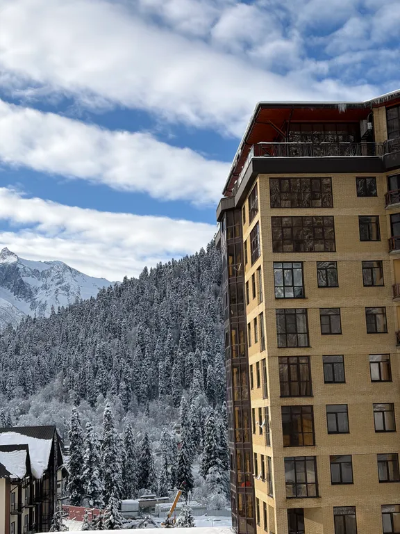 Студия в центре Домбая с видом на горы(у подъемников)