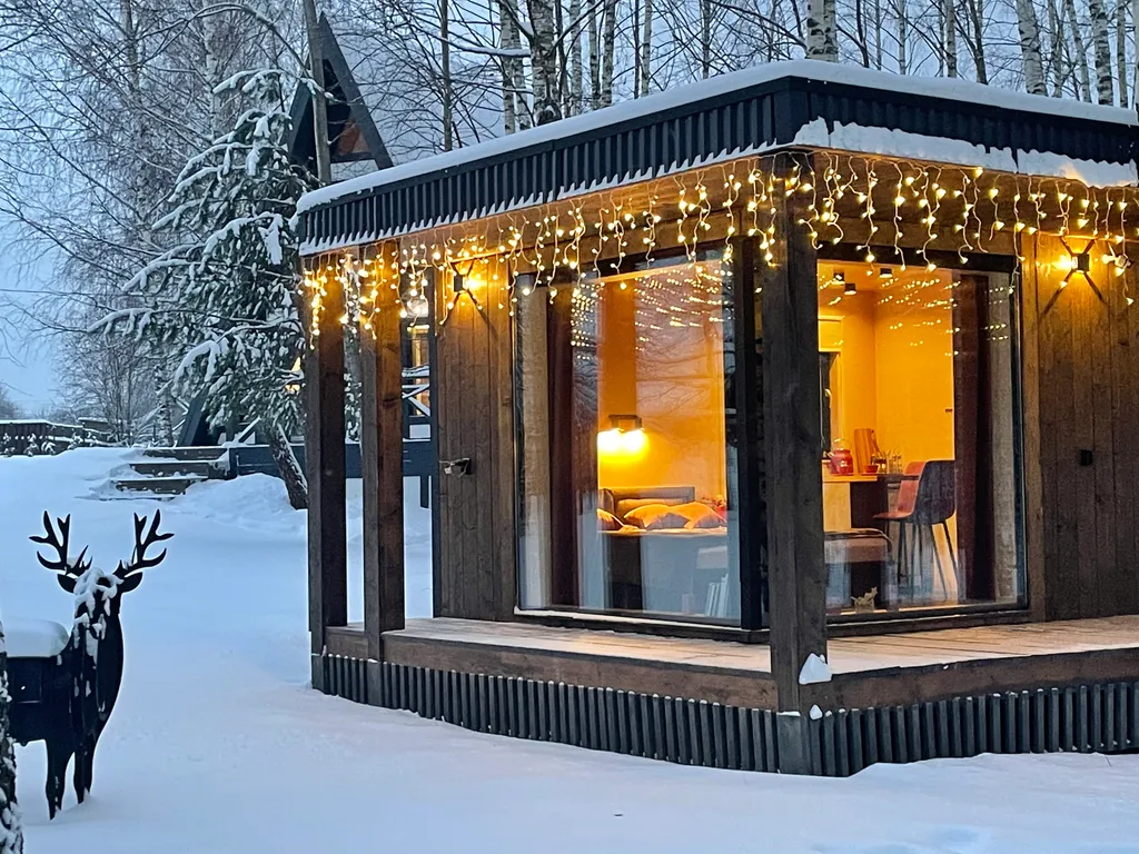 Коттедж Самый уютный дом с панорамным остеклением в березовом лесу — аренда посуточно в Покров