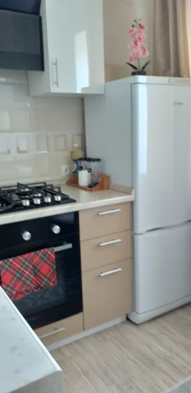 Уютная двухкомнатная квартира в спокойном районе, с кроватью и диваном