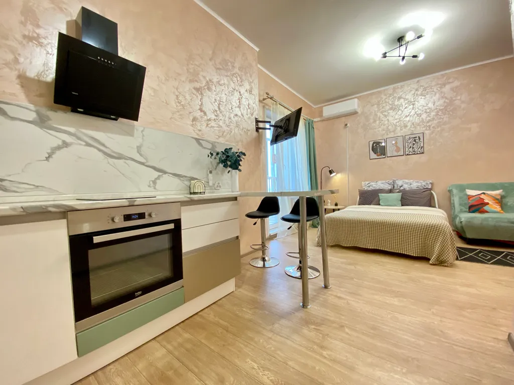 Студия на 25 этаже с видом на город