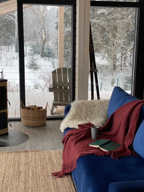 Дача в лесу с панорамными окнами