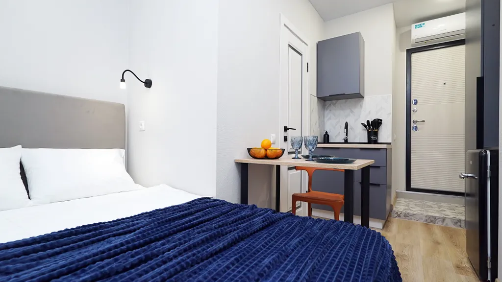 Квартира Студия с двуспальной кроватью, есть wifi и кондиционер — аренда посуточно в Казань