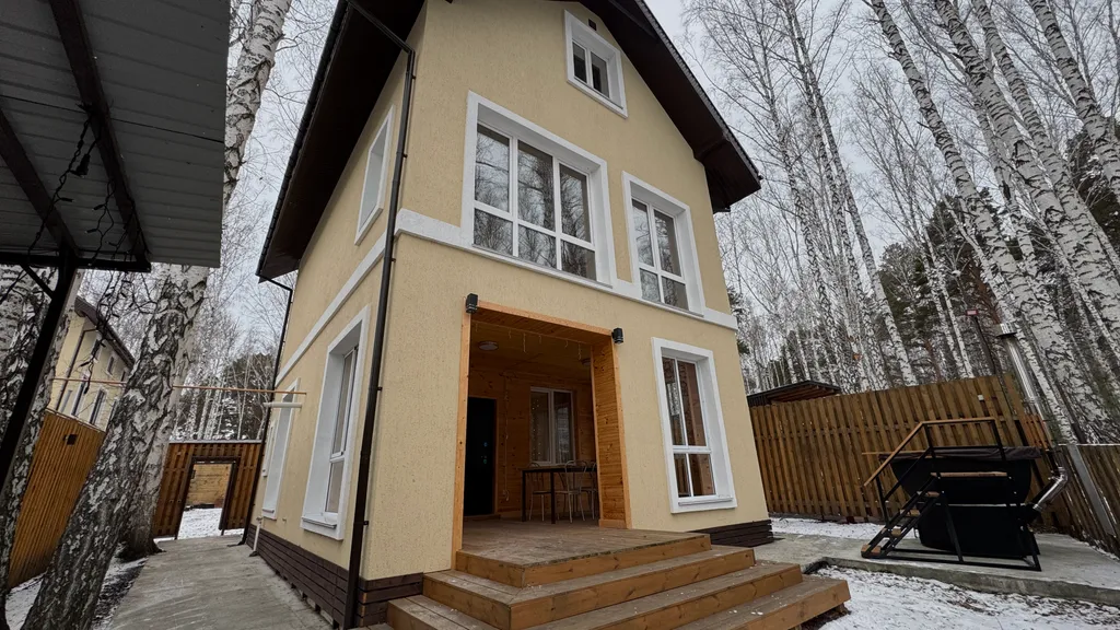 Дом Тихий Бор в березовом лесу