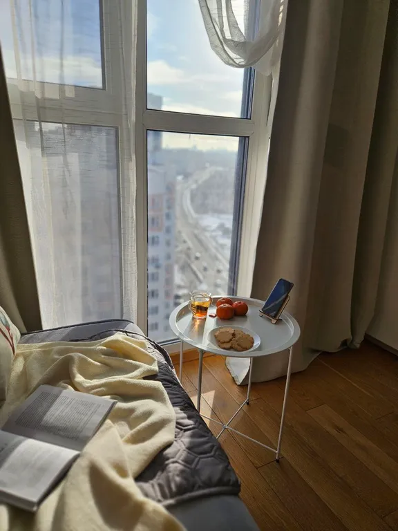 Стильная студия с панорамным окном на Борисовке White Lodging