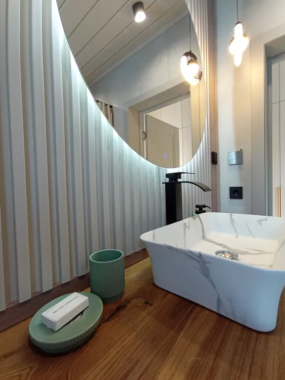 Панорамный дом с видом на лес и банным чаном