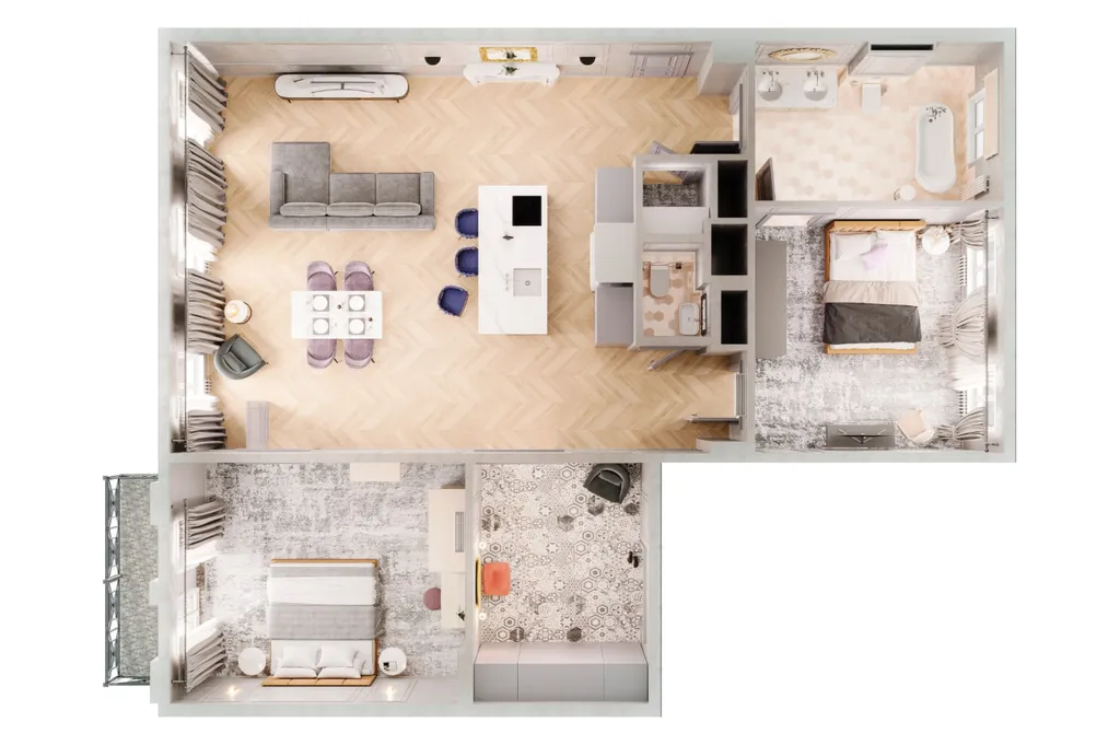 Апapтаменты с новым дизайнeрcким рeмонтом, пaнopамным видом на Невcкий