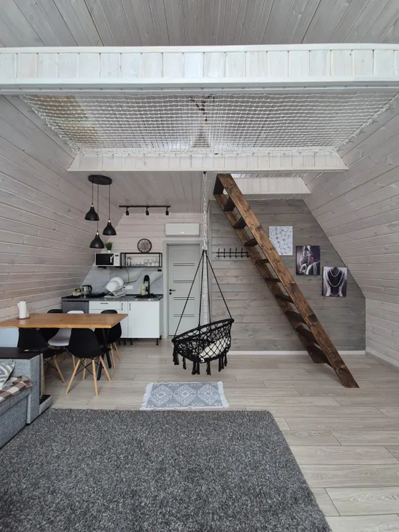 Коттедж Коттедж А-фрейм Жемчужный с сибирским банным чаном и баней на берегу озера — Каблуково