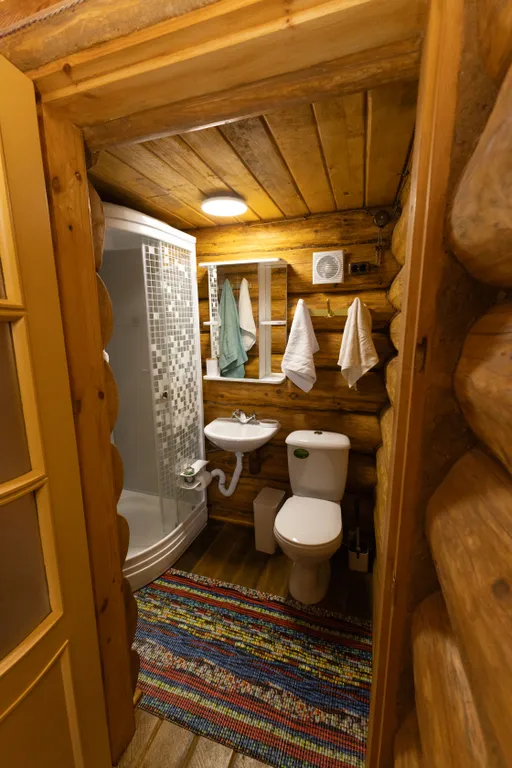 Бревенчатая изба с уникальной отделкой