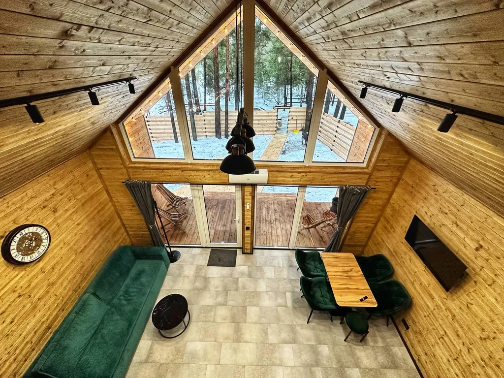 Барн-хаус 1 с чаном и сауной в сосновом лесу