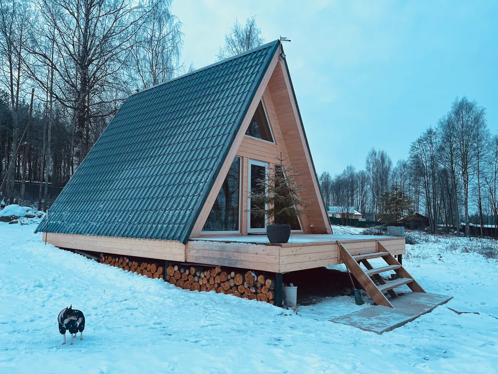 Гостевой дом в стиле А-фрейм Suvi в Карелии