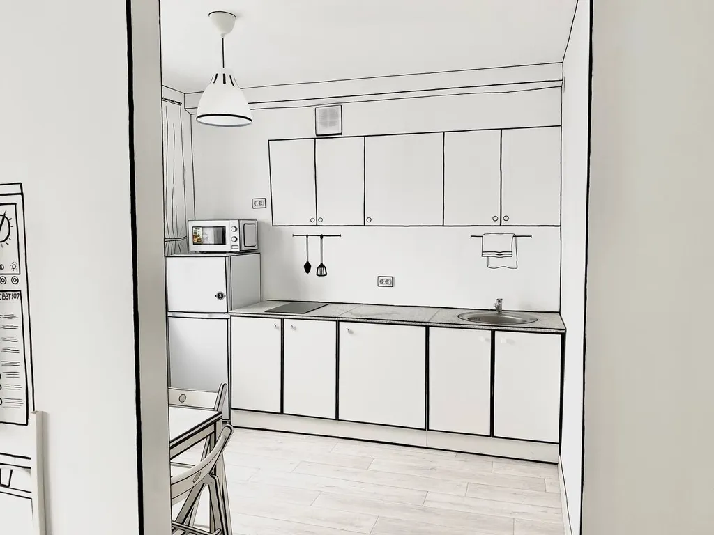 Квартира в стиле 2D рисунок на выезде в Военный городок