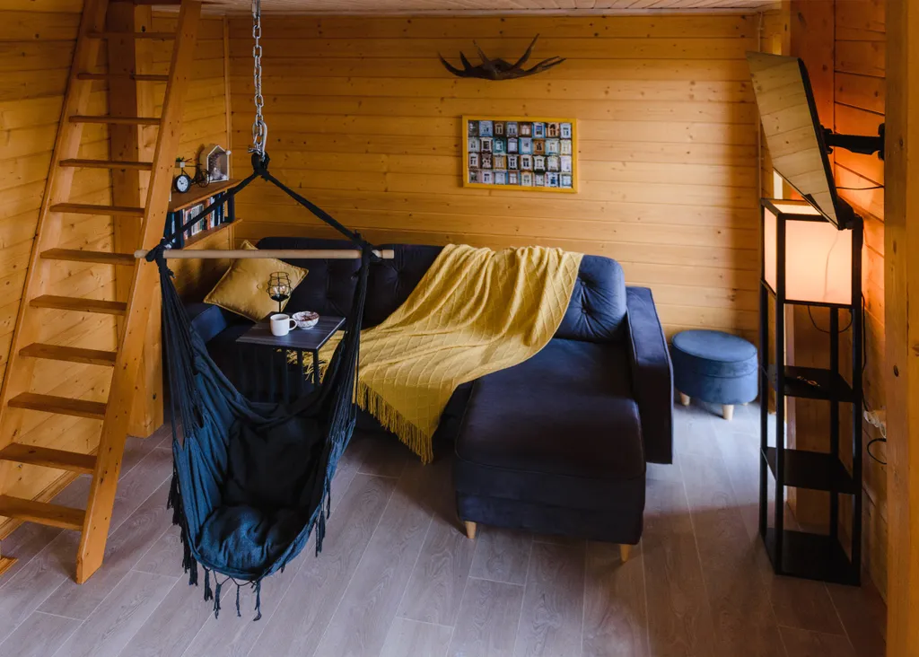 Коттедж с сауной для семейного отдыха в стиле барнхаус