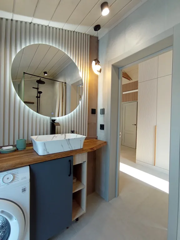 Панорамный дом с видом на лес и банным чаном